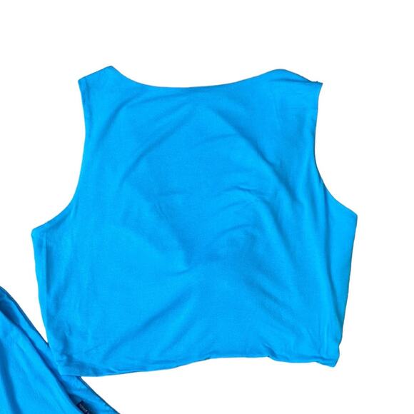 Naked Wardrobe Get Knotty Bodycon Skirt and Top Set in Ocean Blue NEW Size 3X - Picture 4 of 9